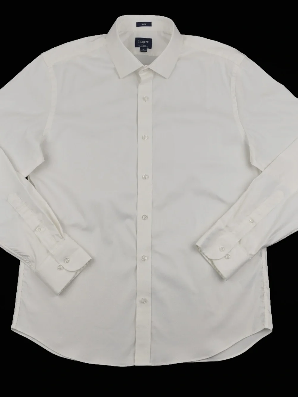 JCREW Sz L Bowery Performance Stretch Dress Shirt Spread Collar White $98 CA351